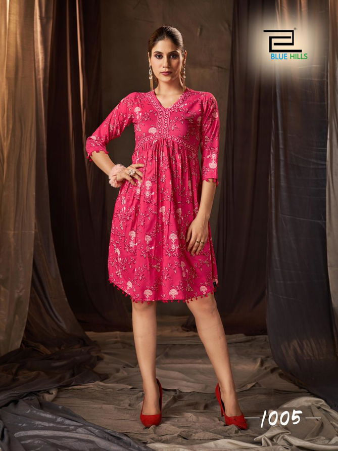 Pom Pom Alia By Blue Hills Short Printed Kurtis Catalog